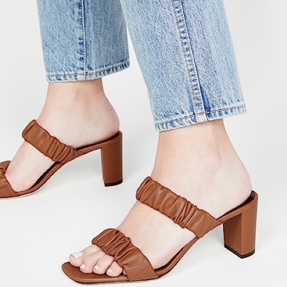 STAUD Leather Frankie Heeled Sandals - Picture 6 of 15